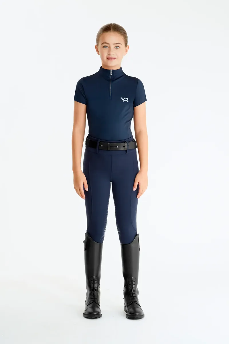 Aztec Diamond Young Rider Short Sleeve Base Layer - Navy-4