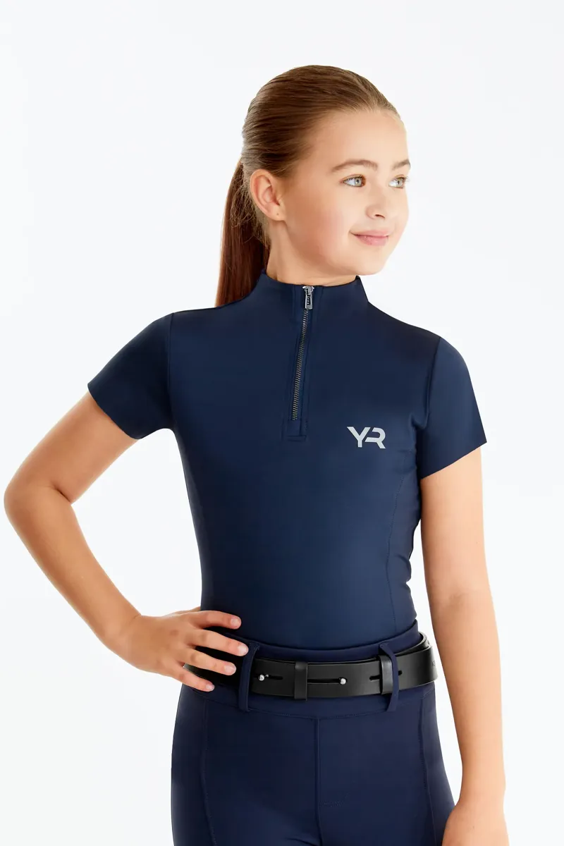 Aztec Diamond Young Rider Short Sleeve Base Layer - Navy