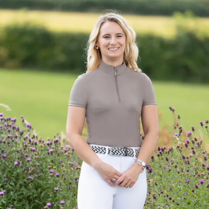 Hy Equestrian Elevate Country Short Sleeve Base Layer - Fossil-4