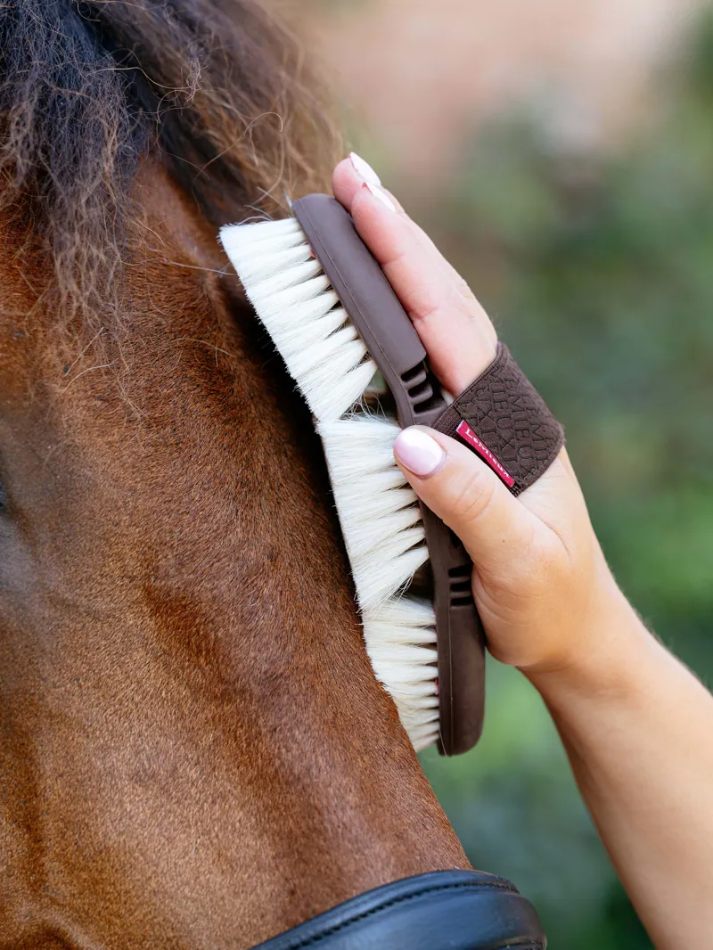 LeMieux Flexi Goat Hair Body Brush - Cranberry-1