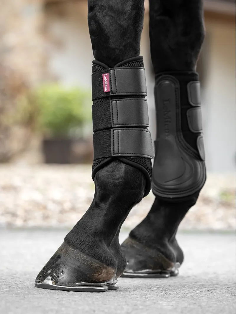 LeMieux Mesh Brushing Boots - Black-3