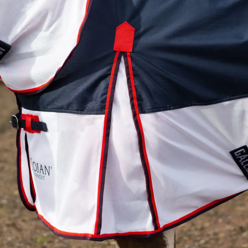 Gallop TROJAN Turnout Fly Rug Combo - Navy/White-2