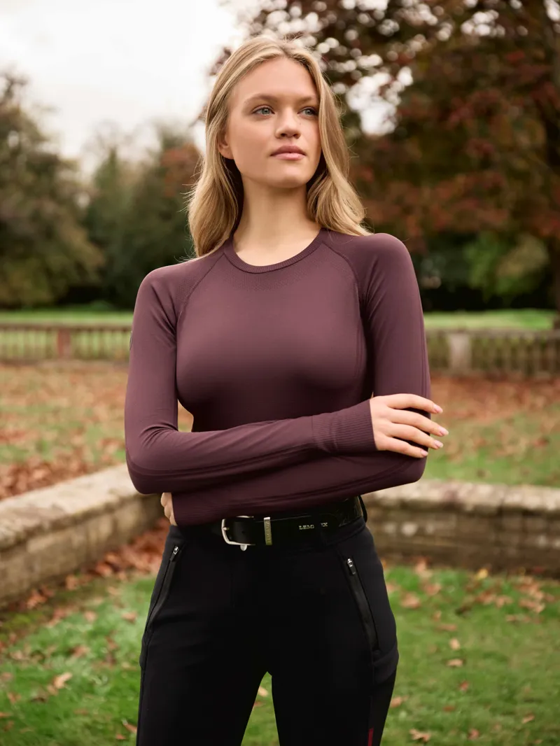 LeMieux Britney Seamless Long Sleeve Top - Damson-2