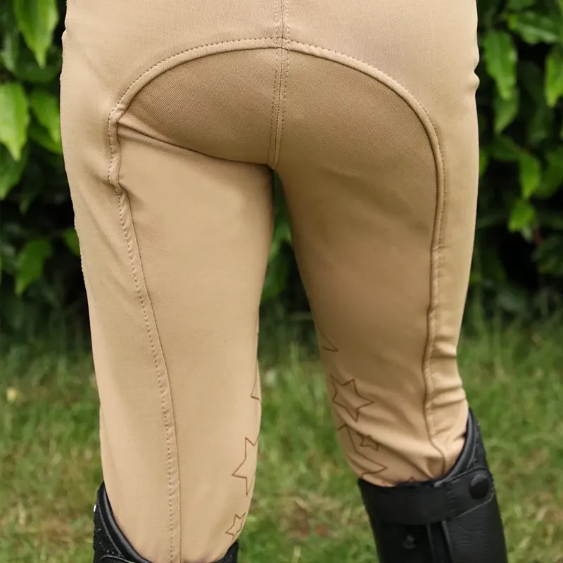 Hy Equestrian Stella Children's Riding Tights - Beige-1