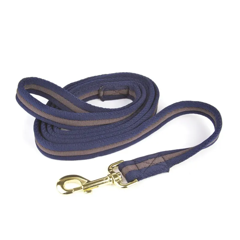 Hy Equestrian Soft Webbing Lead Rein Without Chain - Navy/Grey