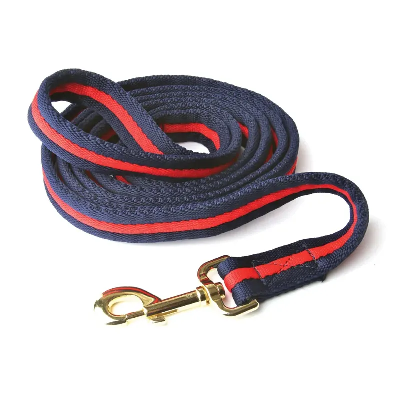Hy Equestrian Soft Webbing Lead Rein Without Chain - Navy/Red