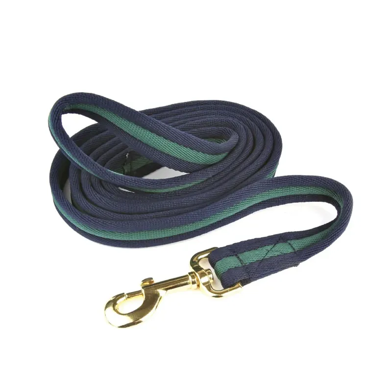Hy Equestrian Soft Webbing Lead Rein Without Chain - Navy/Green