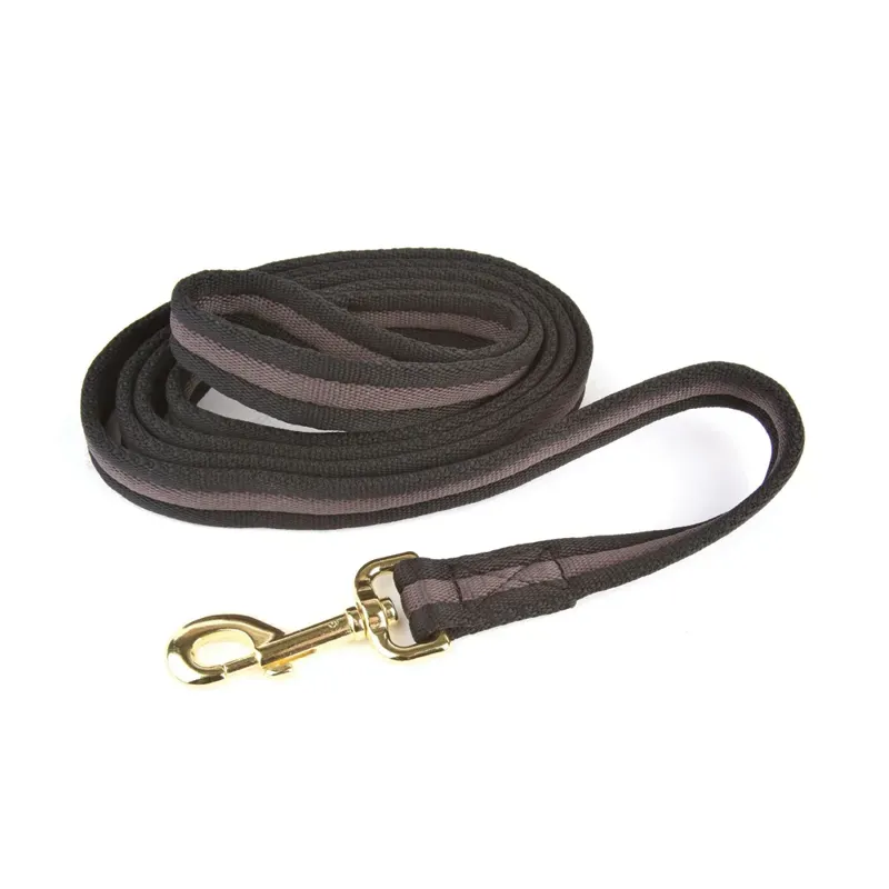 Hy Equestrian Soft Webbing Lead Rein Without Chain - Black/Grey