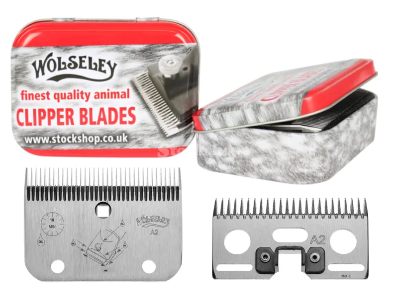 Stockshop Wolseley A2M Medium Original Clipper Blades Tinned