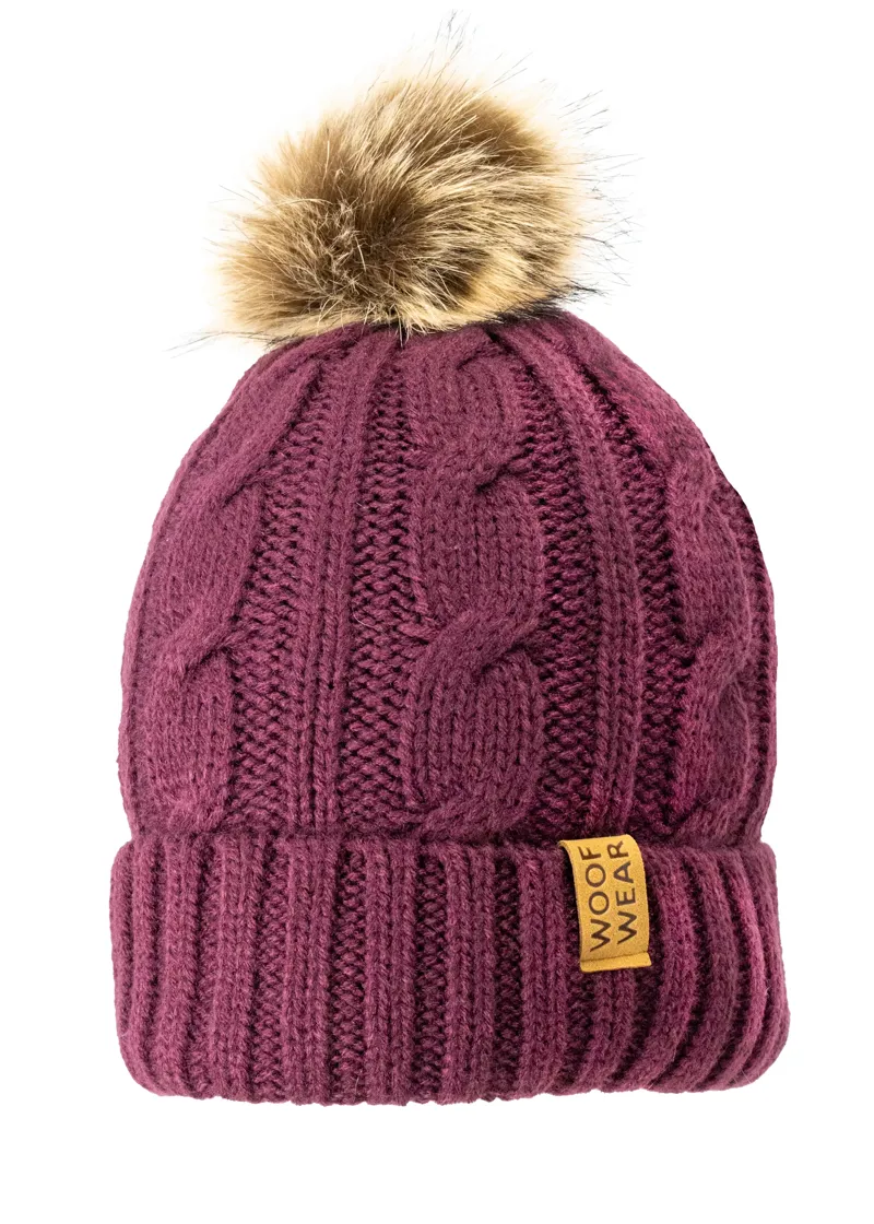 Woof Wear Cable Beanie - Plum