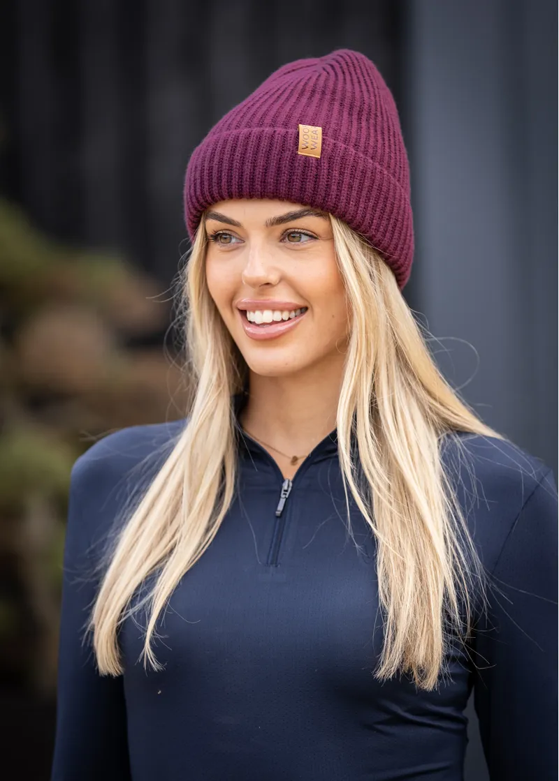 Woof Wear Ribbed Beanie - Plum-1