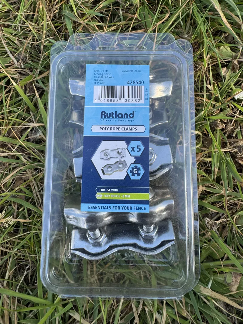 Rutland Electric Fence Poly Rope Clamps x5 for rope up to Ø 8 mm