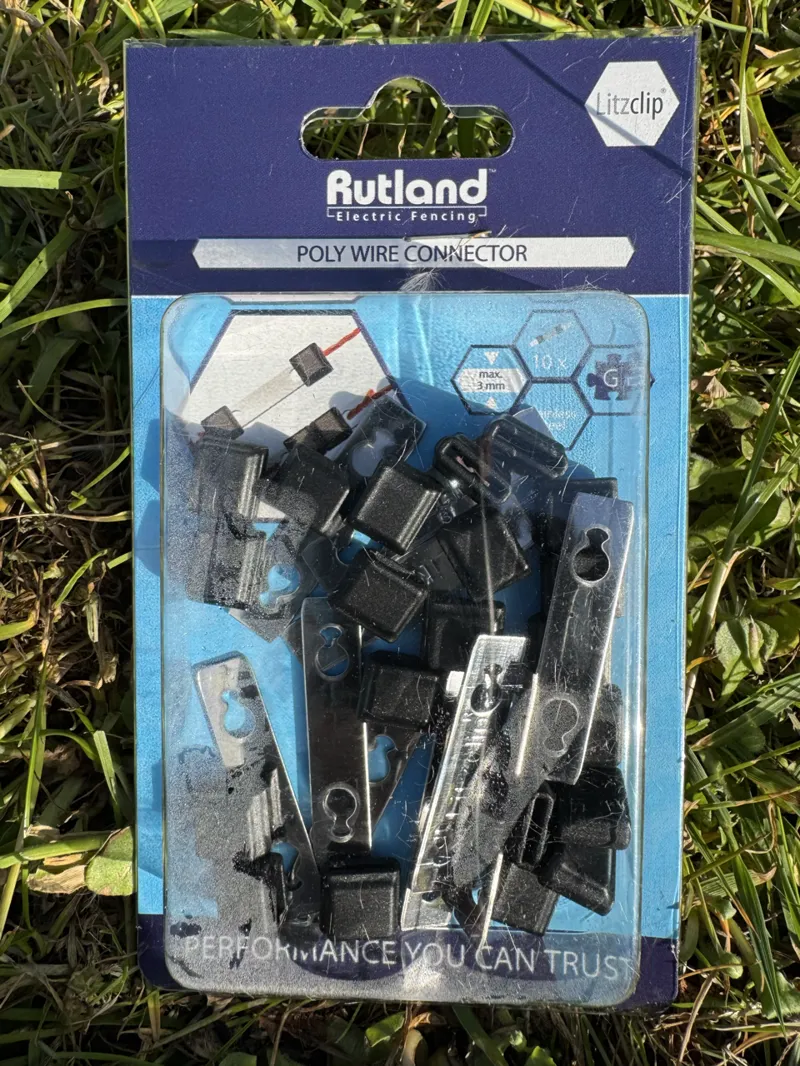 Rutland Electric Fence Litzclip Poly Wire Connectors up to 3mm Ø x10-1