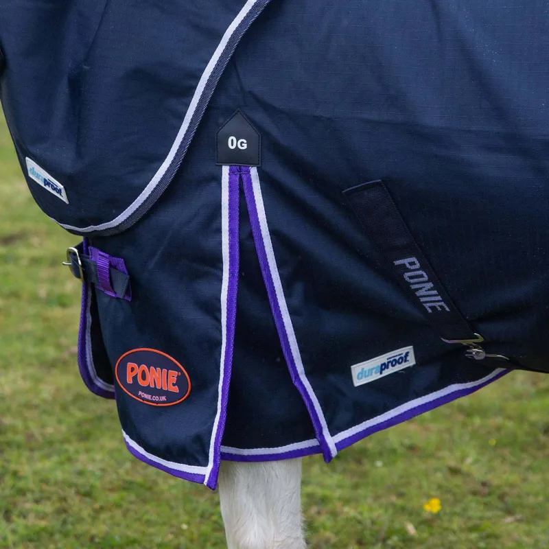 Gallop 600D PONIE Trojan 0g Duraproof 5-Point Turnout Rug - Navy 0g-1