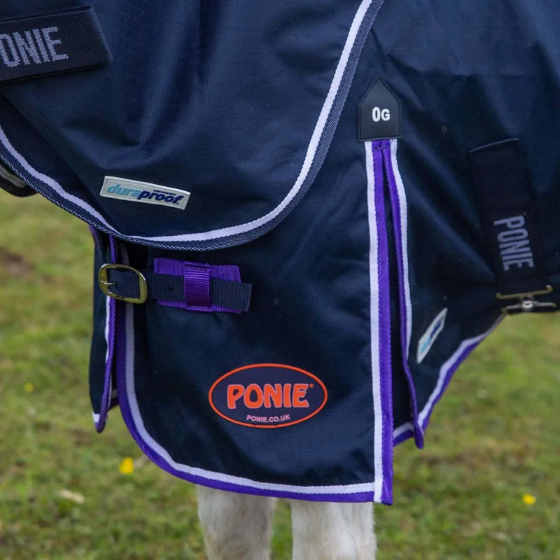 Gallop 600D PONIE Trojan 0g Duraproof 5-Point Turnout Rug - Navy 0g-2