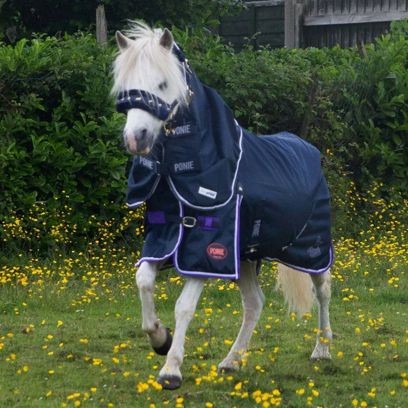 Gallop 600D PONIE Trojan 0g Duraproof 5-Point Turnout Rug - Navy 0g-5