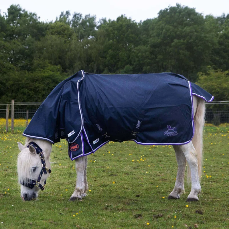 Gallop 600D PONIE Trojan 0g Duraproof 5-Point Turnout Rug - Navy 0g-6