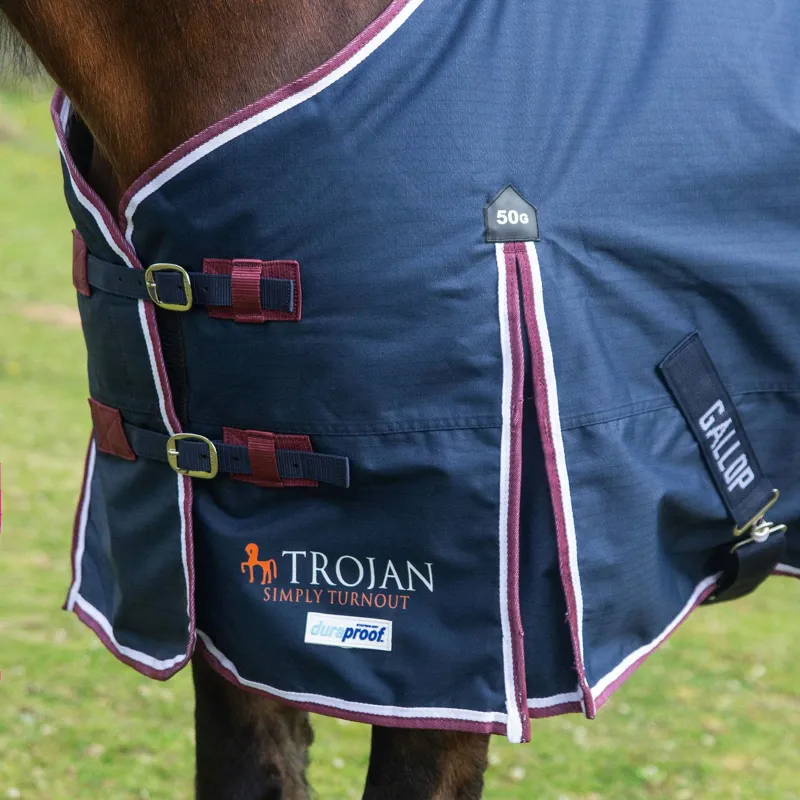 Gallop 600D Trojan 50g Duraproof 5-Point Turnout Rug - Navy-2