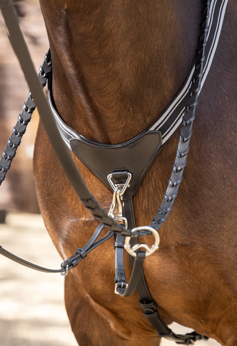 LeMieux Arika Elasticated Breastplate - Black/Silver-1