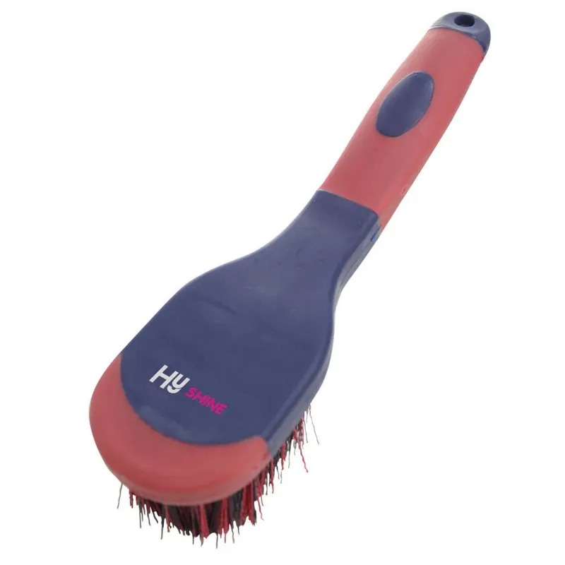 Hy Equestrian Pro Groom Bucket Brush in Navy/Red