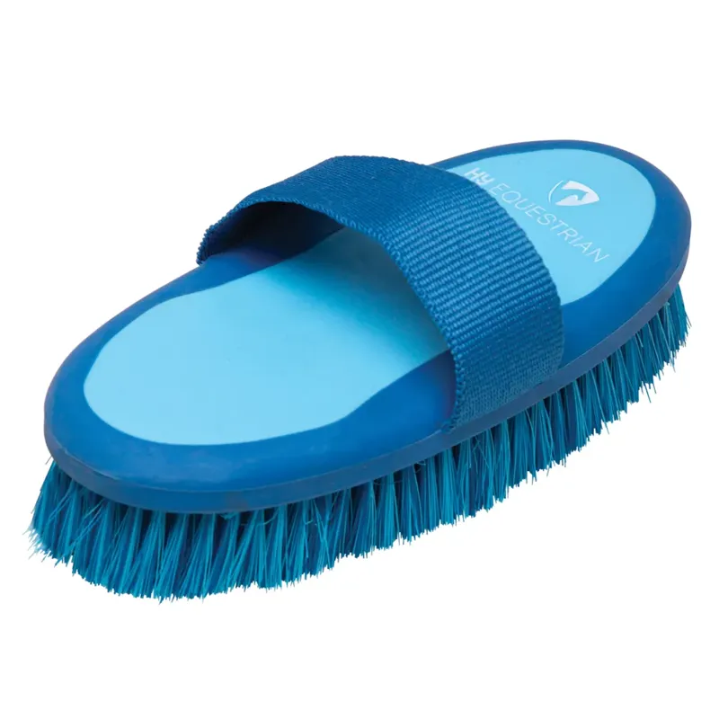 Hy Equestrian Pro Groom Body Brush in Navy/Light Blue