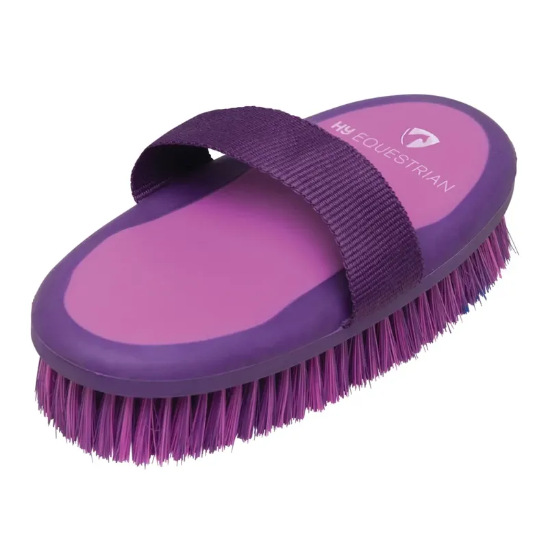 Hy Equestrian Pro Groom Body Brush in Purple/Pink