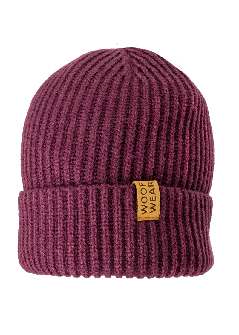 Woof Wear Ribbed Beanie - Plum