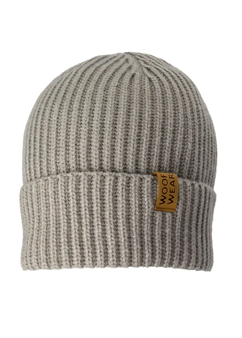 Woof Wear Ribbed Beanie - Stone