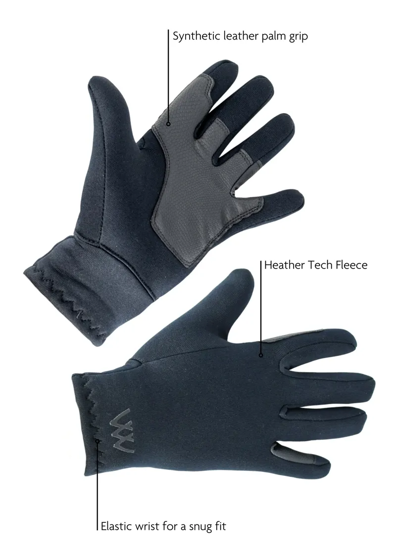 Woof Wear Young Rider Fleece Riding Gloves - Black-1