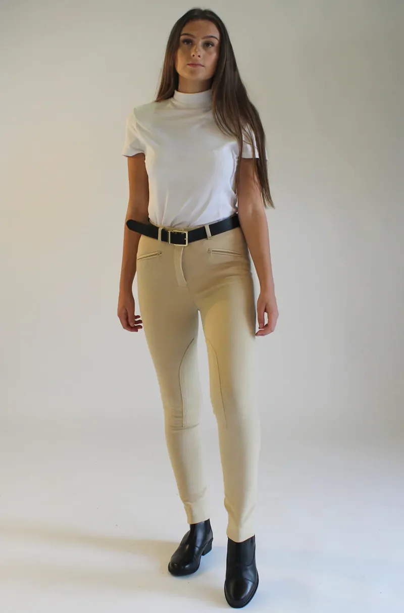 Gallop Ladies Classic Plain Jodhpurs - Beige