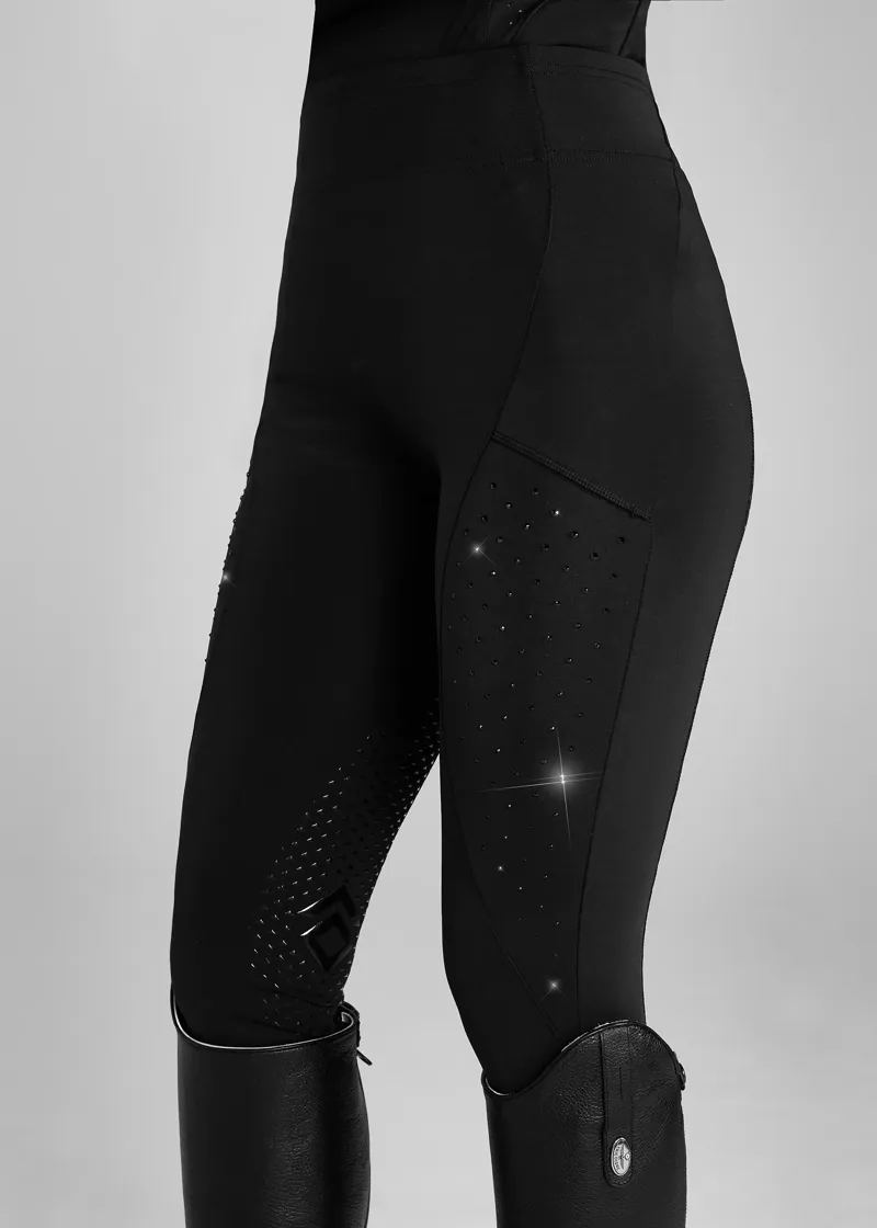 Aztec Diamond Crystal Legging Full Seat - Black-1