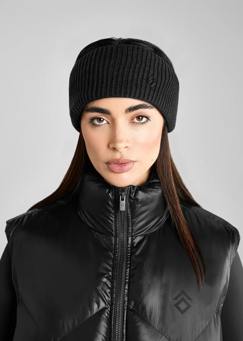 Aztec Diamond Knitted Headband - Black-1