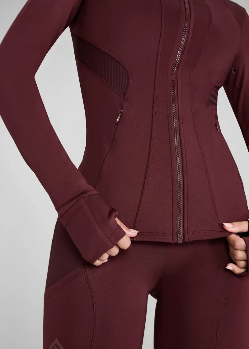 Aztec Diamond Core Fitted Jacket - Cherry-4