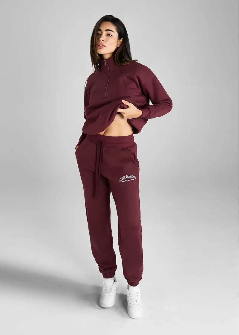 Aztec Diamond EQ Club Half Zip Sweater - Cherry-2