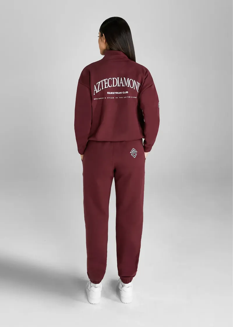 Aztec Diamond EQ Club Half Zip Sweater - Cherry-3