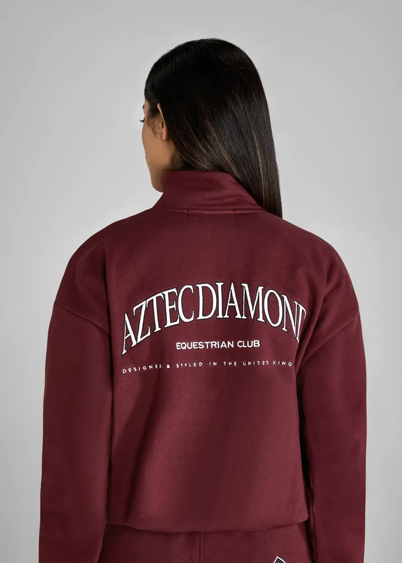 Aztec Diamond EQ Club Half Zip Sweater - Cherry-4