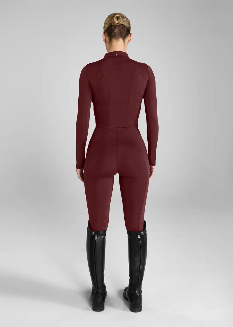 Aztec Diamond Core Leggings Knee Grip - Cherry-4