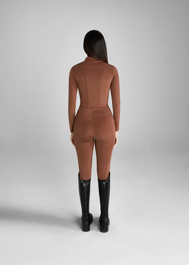 Aztec Diamond Core Leggings Knee Grip - Chestnut-4