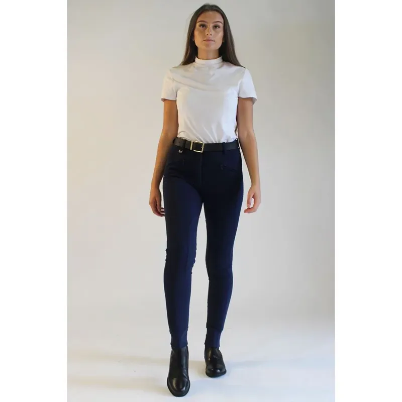 Gallop Ladies Classic Plain Jodhpurs - Navy