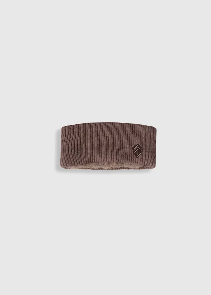 Aztec Diamond Knitted Headband - Fawn
