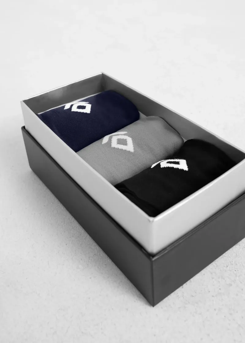 Aztec Diamond Socks Gift Box - Black/Navy/Grey