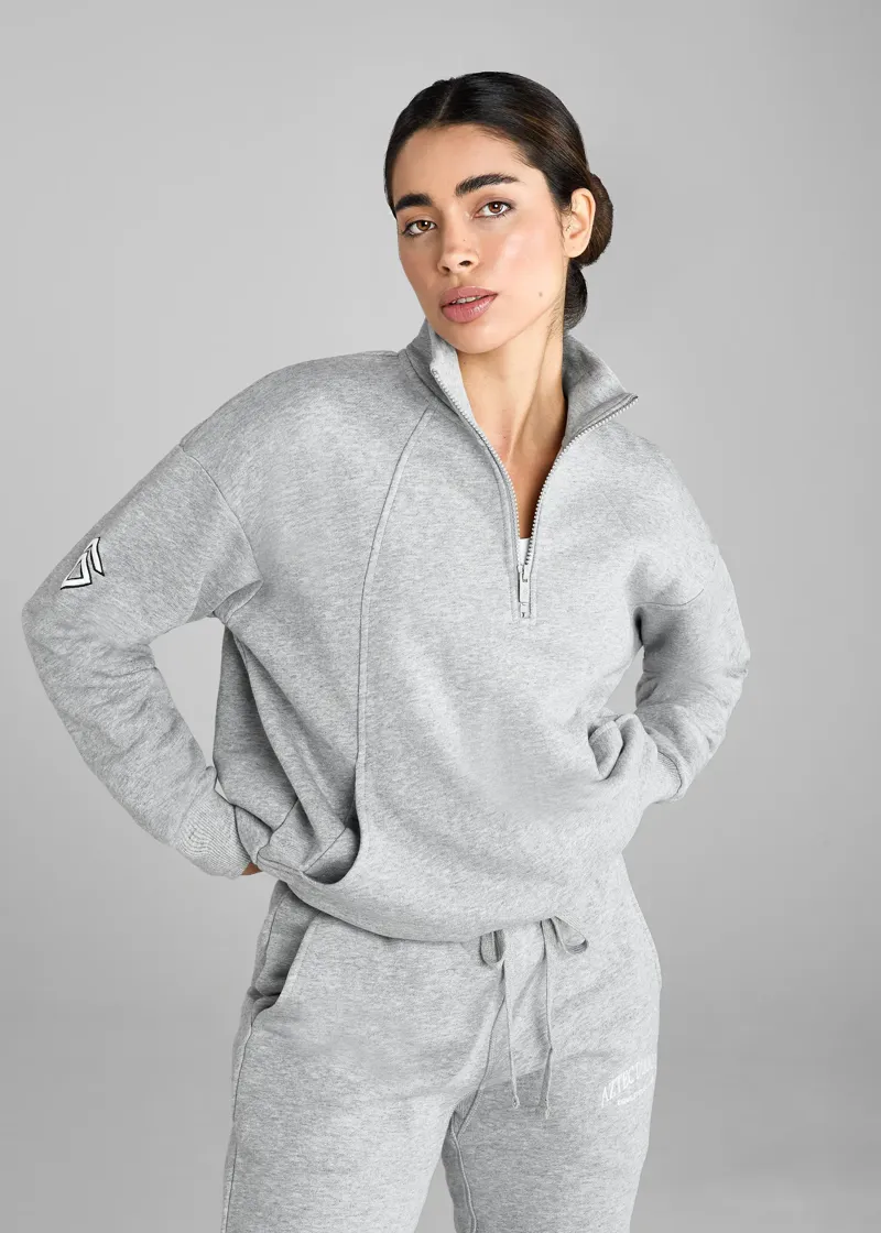 Aztec Diamond EQ Club Half Zip Sweater - Grey