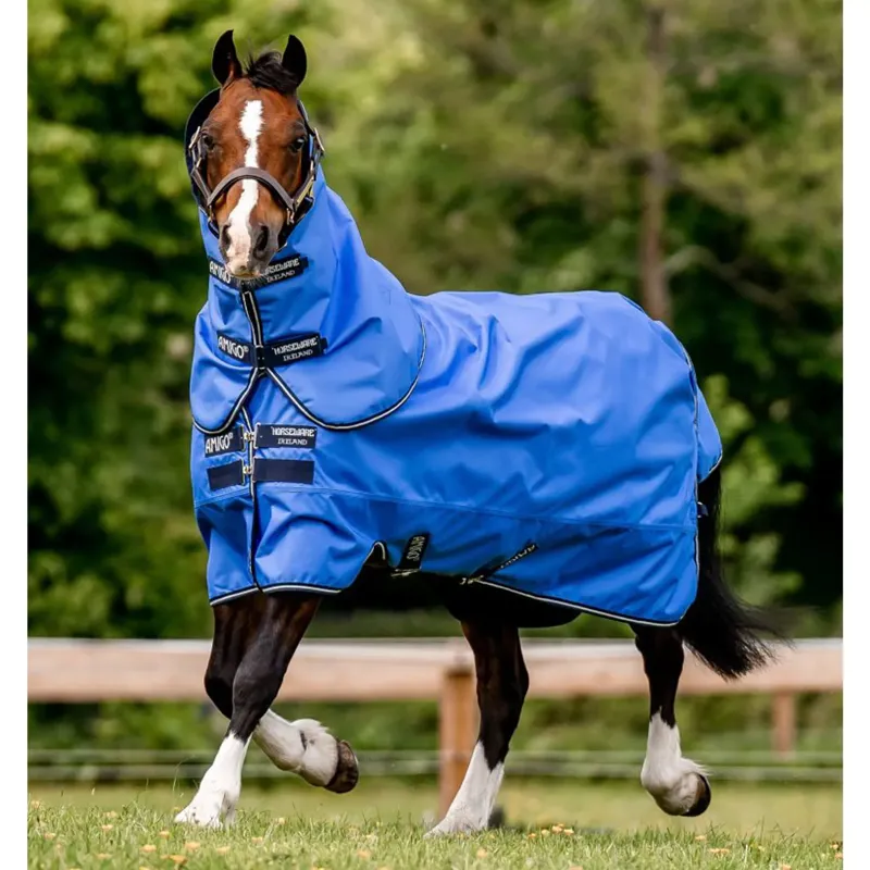 Horseware Amigo Hero Ripstop Plus Turnout 100g Light. Blue-Navy-Grey