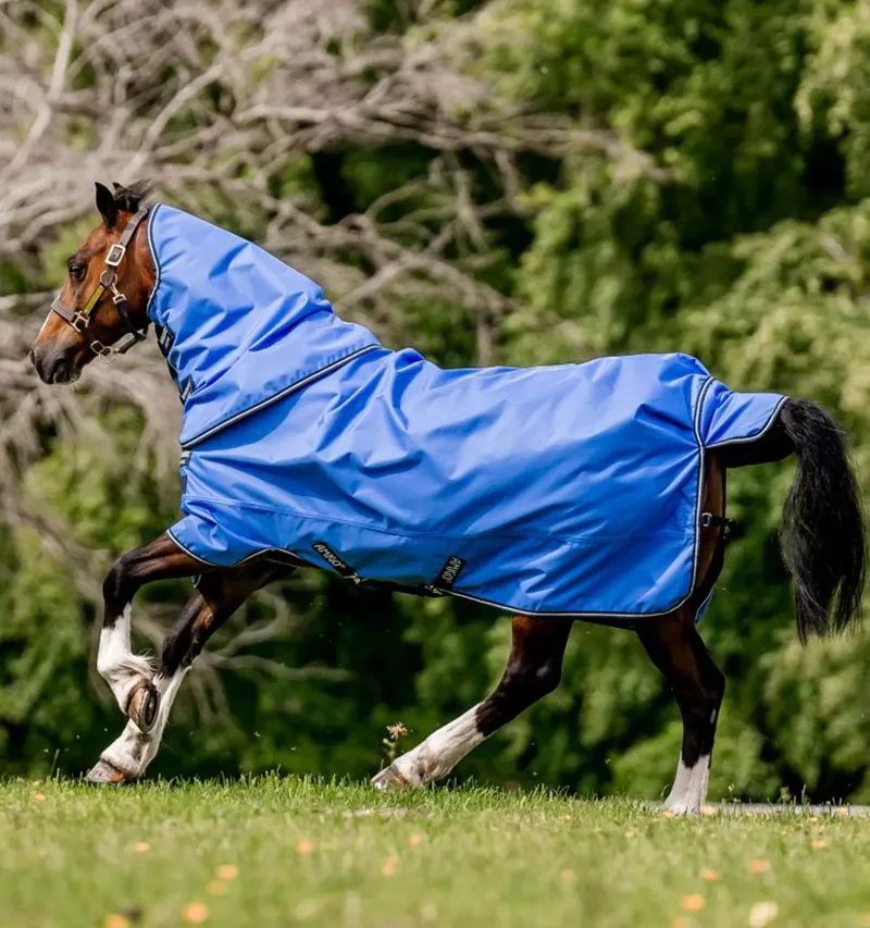 Horseware Amigo Hero Ripstop Plus Turnout 100g Light. Blue-Navy-Grey-7