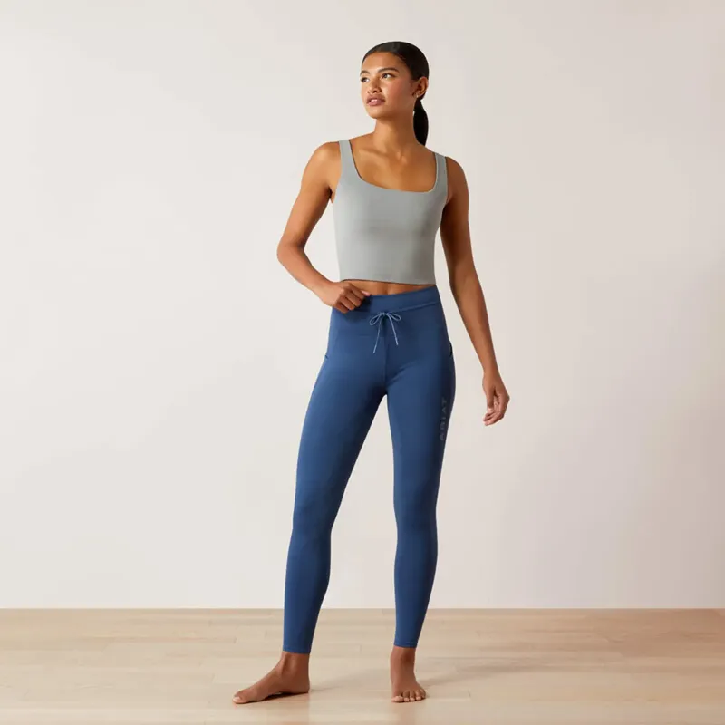 Ariat Womens Eos Elevate Half Grip Riding Tights - Dark Denim-2