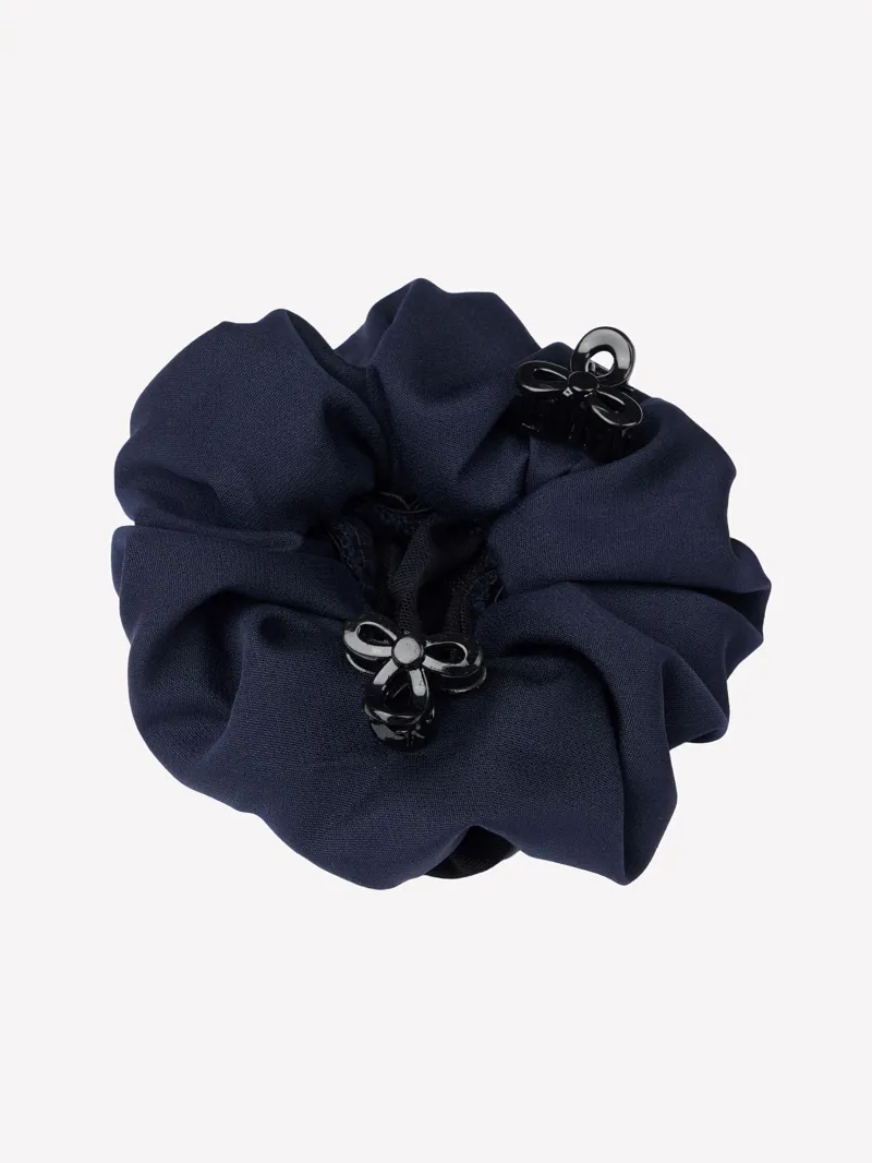 LeMieux Scrunchie with Crystal Hair Net - Navy/Black-1
