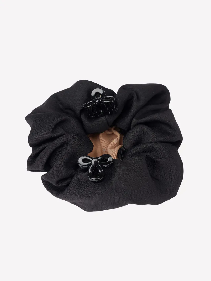 LeMieux Scrunchie with Crystal Hair Net - Black/Blonde-1