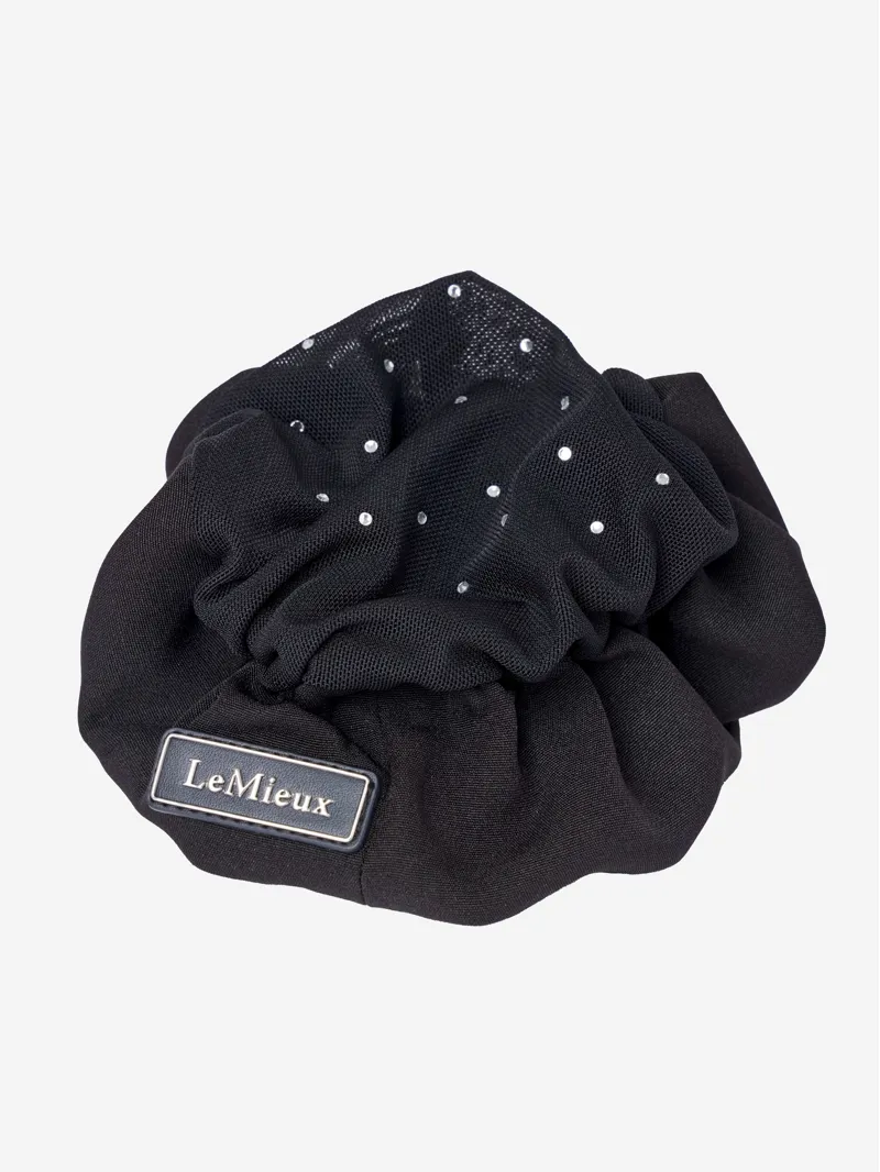 LeMieux Scrunchie with Crystal Hair Net - Black/Black