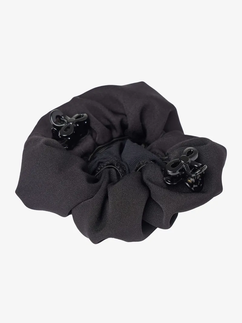 LeMieux Scrunchie with Crystal Hair Net - Black/Black-1