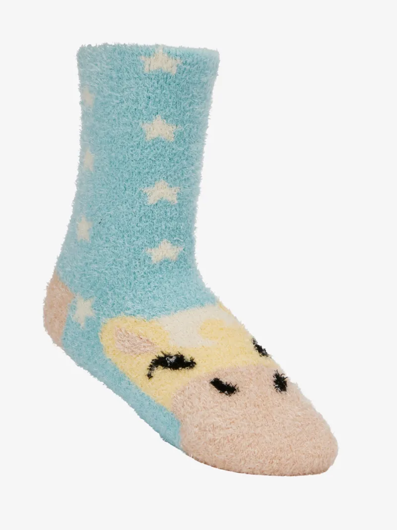 LeMieux Mini Fluffy Character Socks Lemon-1